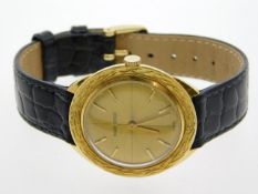 A French 18ct gold Maurice Guerdat watch with Maurice Lacroix box, 26.4g, currently running