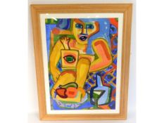 A framed watercolour painting by Marjana Wjasnova,