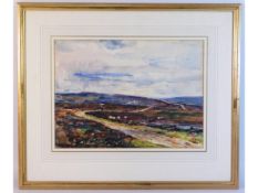 A framed late 1920's "Yorkshire Moorland" landscape watercolour by Rowland Henry Hill (1873-1952), i