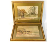 A pair of framed A. G. Brandt landscape watercolou