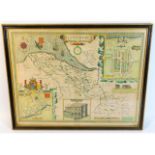 A framed John Speed map of Flintshire, Wales dated