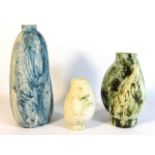 Three Carn pottery vases, including John Beusmans