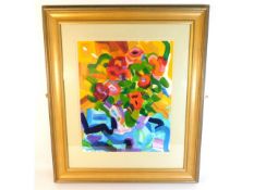 A framed watercolour painting by Marjana Wjasnova,