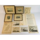 Four framed 19thC. etchings relating to the Isle O