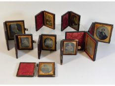 Nine Victorian cased daguerreotypes, one a/f