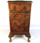 A small chest of drawers with burr walnut finish t