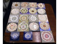 Seventeen Wedgwood boxed caledar plates twinned wi