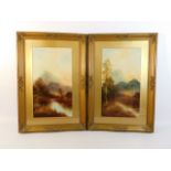 A pair of Victorian landscape decorators paintings