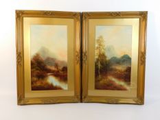 A pair of Victorian landscape decorators paintings