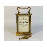 A brass Mappin & Webb carriage clock, 5.75in tall