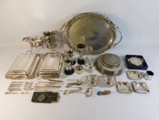 A quantity of mixed plated ware including an ornat