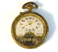 A French Amida Facon 8 day pocket watch