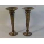 A pair of 1907 Walker & Hall Chester silver posy v