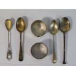 Four silver spoons including a seal spoon & two si