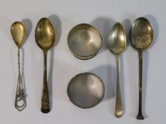 Four silver spoons including a seal spoon & two si