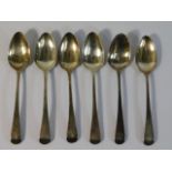 A set of six Georgian 1813 London silver tea spoon