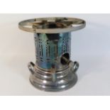 A plated paraffin stove, 9.5in tall x 9.75in at wi