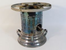 A plated paraffin stove, 9.5in tall x 9.75in at wi