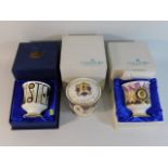 Three Coalport goblets with presentation boxes com