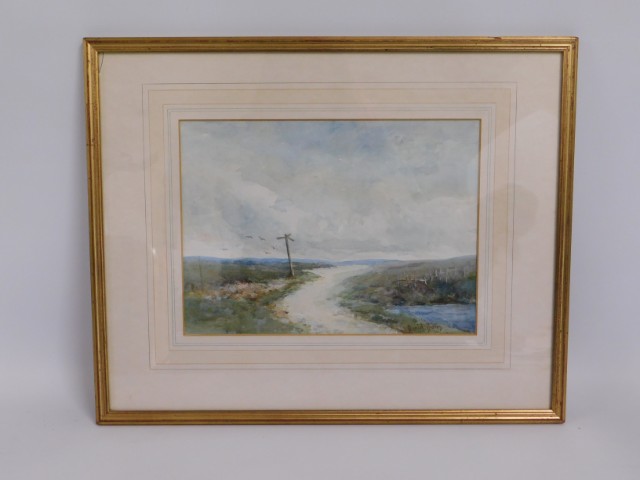 A framed David Bates (1840-1921) landscape waterco