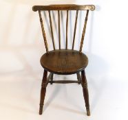 A antique elm penny chair, 31.5in high to back
