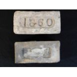 A 1860 dated brick twinned with a Staffordshire B