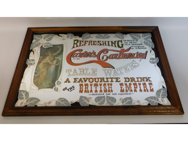 A Carter's Carbonated pub mirror, 39.5in x 27.75in