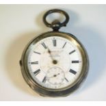 A silver English lever pocket watch a/f, case diam