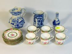 A set of six Victorian Coalport small cups & sauce