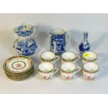 A set of six Victorian Coalport small cups & sauce