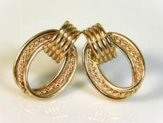A pair of 9ct gold earrings, 1.7g