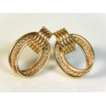 A pair of 9ct gold earrings, 1.7g