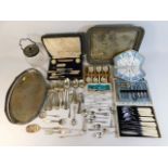 A quantity of mixed plated ware & other items incl