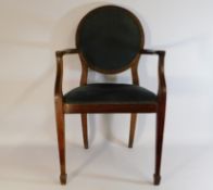 A Regency style arm chair, 37.5in to back