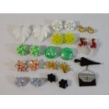 A quantity of mid 20thC. style clip on earrings &