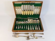 An art deco era canteen of cutlery