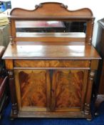 A Victorian mahogany chiffonier with mirrored back