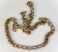 A yellow metal chain, tests electronically as 9ct