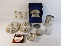 Two 19thC. silver plated tureens, a silver plated