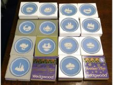 Sixteen Wedgwood jasperware Christmas plates