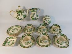 Twenty two pieces of Mason's Chartreuse pottery in