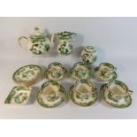 Twenty two pieces of Mason's Chartreuse pottery in
