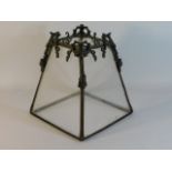 A 19thC. bronze lantern shade a/f, 12in tall x 10.