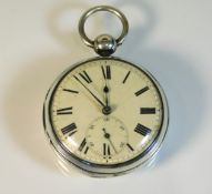 A George III silver fusee pocket watch, case maker Edward Maddock, Chester, possibly 1825, 53mm case
