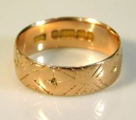 A 9ct gold band, 2.9g, size N/O