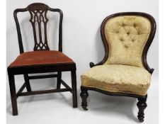 An 18thC. country Chippendale style chair twinned