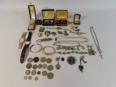 A quantity of mixed costume jewellery including a