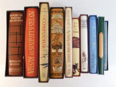 Ten folio Society books including The Origin Of Sp