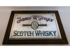 A James McGregor Scotch Whisky pub mirror, 36in x