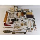 A quantity of costume jewellery & fashion items including sporting medals, nurses belt a/f, some sil